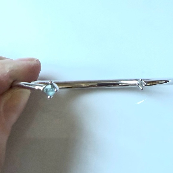 Melinda Maria Silver Open Bracelet with Blue & Clear Stones - Picture 3 of 3